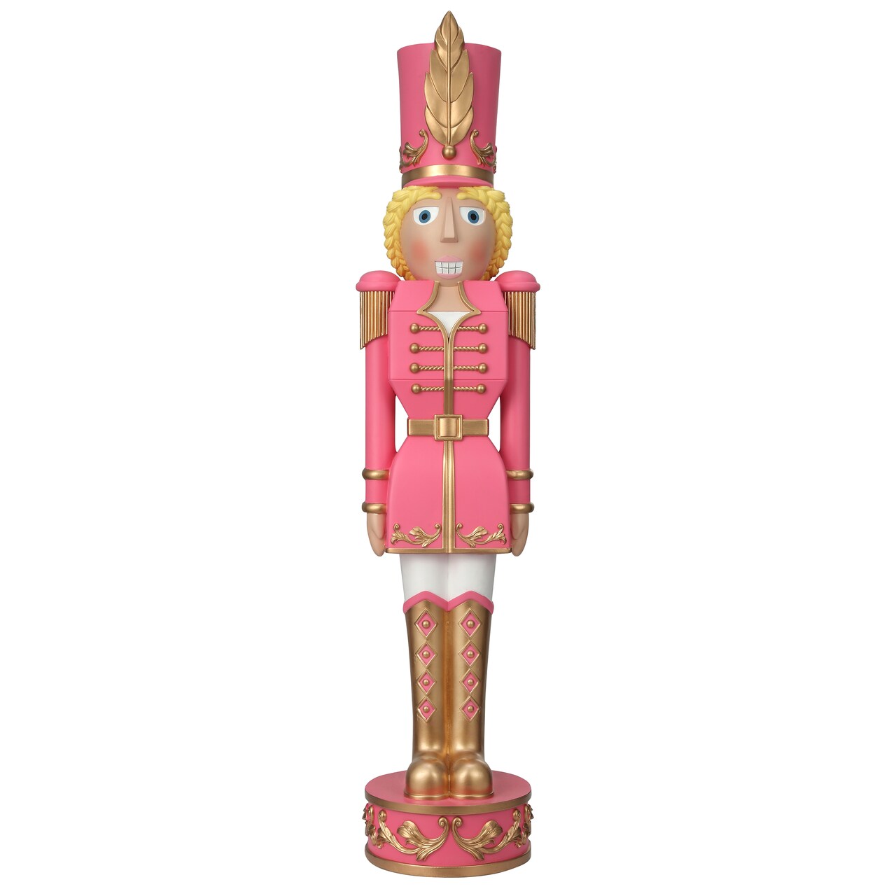 Haute Decor 37-INCH Tall Decorative Christmas Female Nutcracker - Pink/Gold - Solid Resin Construction Large Christmas Nutcracker
